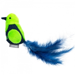 GiGwi Птичка со звуковым чипом и перьями зеленая, 19 см
