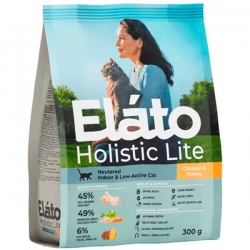 Elato Holistic Lite д/кошек кастрир./стерил/малоактив. Курица/Индейка 0,3 кг