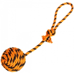 Doglike Мяч Броник малый с ручкой, ф6,5см/ L=35см, оранжевый-черный