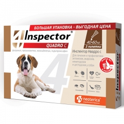 Inspector Quadro Капли для собак 40-60кг, 3 шт,