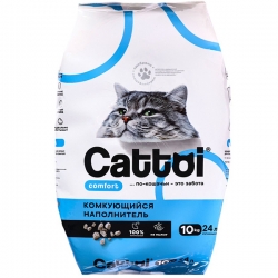 Наполнитель Cattoi Comfort 10кг минеральный комкующийся,пластиковый пакет