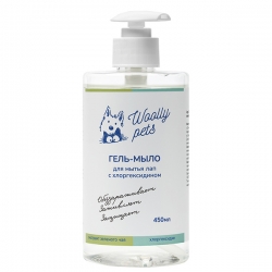 Woolly Pets Гель-мыло для мытья лап с хлоргексидином, 450мл