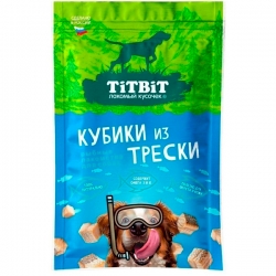 Титбит Кубики из трески д/собак 80г