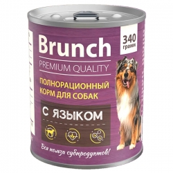 Brunch 340г конс. для собак с языком полнорац. НОВЫЙ