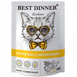 Best Dinner Exclusive мусс кур/морк. д/кош. и котят 85г