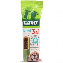 Титбит ДЕНТАЛ 3в1 с мятой для собак мелких и средних пород 110 г