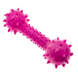 Игрушка д/соб Гантель с бубенчиками резина, 14см, розовый, Чистый котик