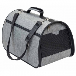 Сумка-переноска  жесткая ^Prestige^ №3  45*26,5*26,5см серый, Кот Лукас