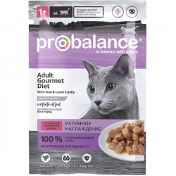 ProBalance влаж.д/кошек 85г Gourmet Diet телятина/ягненок в желе АКЦИЯ -12%