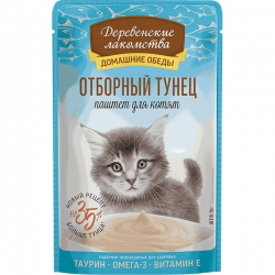 Деревенские лакомства д/котят Отборный тунец паштет 70г