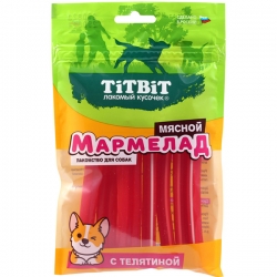 Титбит Мармелад мясной с телятиной 120 г срок реал. 16.07.26