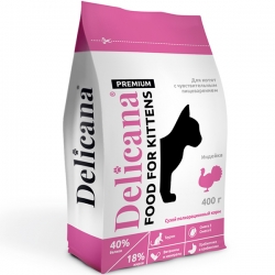 Delicana сух.д/котят 0,4кг чувствительное пищеварение,индейка бренд