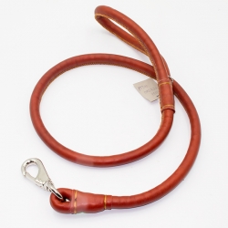 Поводок кож. круглый CD21 (15*1200мм) коньячный, JK
