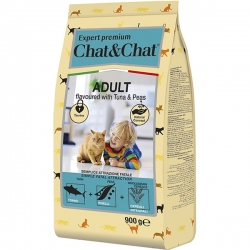 Chat & Chat Expert Premium сухой корм д/кошек 900 г со вкусом тунца и горохом