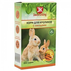 Jack&King Корм для кроликов с овощами, 350 г (ПТВ, замята упаковка)