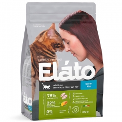 Elato Holistic д/взр.кошек с рыбой д/красивой и блестящей шерсти 300г