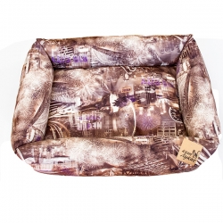 Лежанка прямоугольная №5 (текстиль) съёмный чехол,90х65х20.Кот Лукас SALE