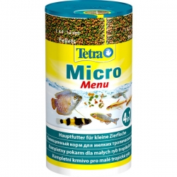 TETRA Micro Mеnu 100ml 4 вида корма (гран,палоч,шарик,чипсы)
