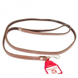 Поводок кожаный корич. 10/2 простроченный 120см Jack&King