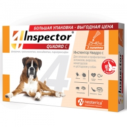 Inspector Quadro Капли для собак 25-40кг, 3 шт