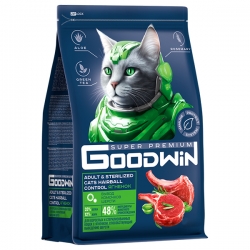 Goodwin сух.д/стерил. кошек д/вывед.шерсти 1,5кг ягненок