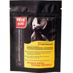 PETS BIN Placentum забота и восс.Лиофилизат гигантского кальмара мешочка Нидхема д/кошек,1/25г 01.26