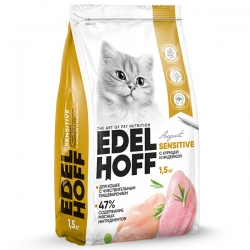 Edelhoff сухой д/кошек с чувствит.пищеварением КУРИЦА/ИНДЕЙКА 1,5кг