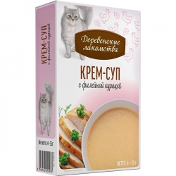 Деревенские лакомства д/кош пауч суп из филейной курицы 35г*4шт