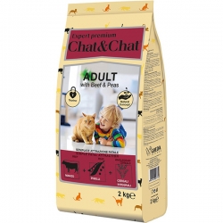 Chat & Chat Expert Premium сухой корм д/кошек 2 кг с говядиной и горохом