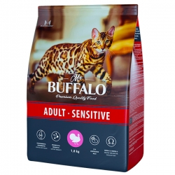 Mr.Buffalo  сухой корм д/кошек ADULT SENSITIVE  1,8кг индейка