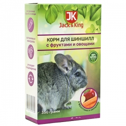 Jack&King Корм для шиншилл с фруктами и овощами, 350 г