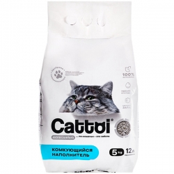 Наполнитель Cattoi Extra Comfort 5кг минеральный комкующийся,пластиковый пакет