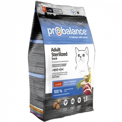 ProBalance корм сух.д/кошек 1,8кг стер.и кастрир.Sterilized утка