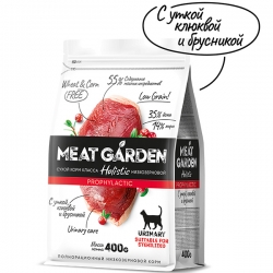 Meat Garden д/кошек 400 г Стер Утка, Клюква с Брусникой проф.Мочекам