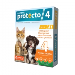 PROTECTO капли п/блох для кошек и собак до 4кг(2 пипетки)