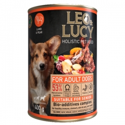 LEO&LUCY холистик конс.д/соб.400г Паштет с ягненком, грушей и биодобавками,подходит пожилым