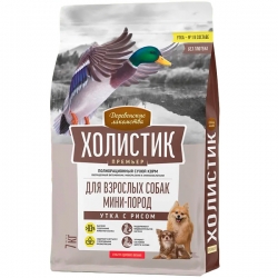 Деревенские лакомства Холистик Премьер сух.корм д/соб.мини-пор.7 кг Утка с рисом