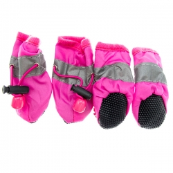 Ботинки д/собак мягкие, р.4, 4,5х3,7см, розовый, Jack&King, JK24004-4роз