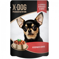 X-DOG влаж.д/собак 85г курица и ягнёнок в соусе