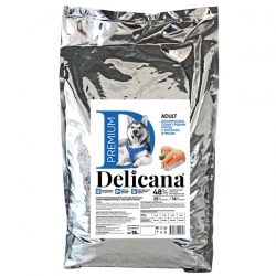 Delicana сух.д/собак средних пород 15кг лосось с рисом