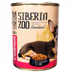 Siberia ZOO д/собак конс. с телятиной 340г