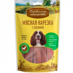 Деревенские лакомства д/соб. Мясная нарезка с олениной, 90г