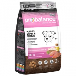 ProBalance корм сух.д/щен 2 кг Puppies Small&Medium д/малых и средних