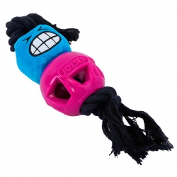 GiGwi Верёвка с резиновым мячом и пищалкой M розовый, 37 см(Funhead Jack)