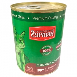 Четвероногий Гурман 340г д/кошек конс. язык (ключ-кольцо) СРОК РЕАЛ 09.26