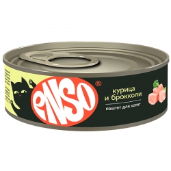 ENSO Корм конс полнор д/котят, паштет с курицей и брокколи, ж/б 100г