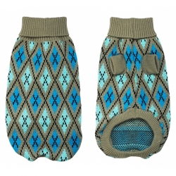 Свитер серо-голубой с ромбами 20 см, размер XS.УЮТ SALE