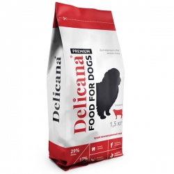 Delicana сух.д/собак мелких  пород 1,5 кг Говядина бренд