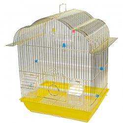 Клетка д/птиц Jack&King 37*28*48см фигурная укомплект., голд.