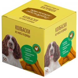 Деревенские лакомства д/мини пород Колбаска из мяса курицы 50х8г КОРОБ